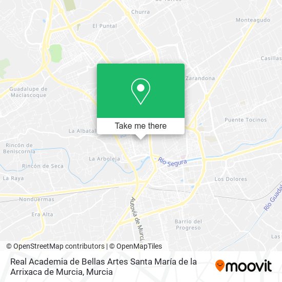 Real Academia de Bellas Artes Santa María de la Arrixaca de Murcia map