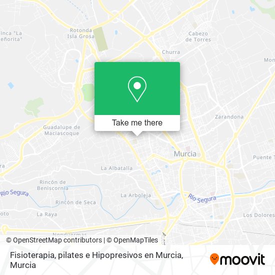 mapa Fisioterapia, pilates e Hipopresivos en Murcia