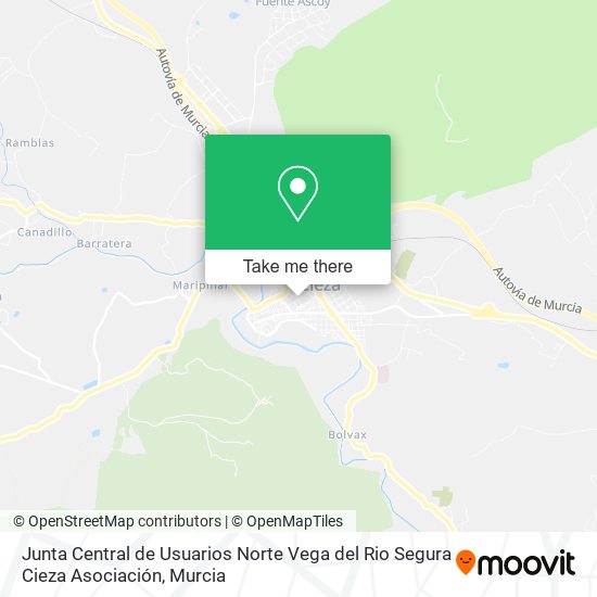 mapa Junta Central de Usuarios Norte Vega del Rio Segura Cieza Asociación