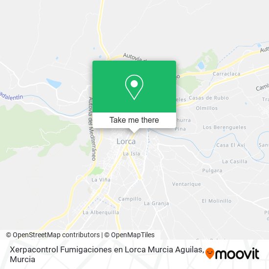 mapa Xerpacontrol Fumigaciones en Lorca Murcia Aguilas