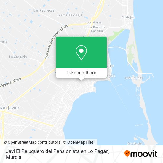 mapa Javi El Peluquero del Pensionista en Lo Pagán