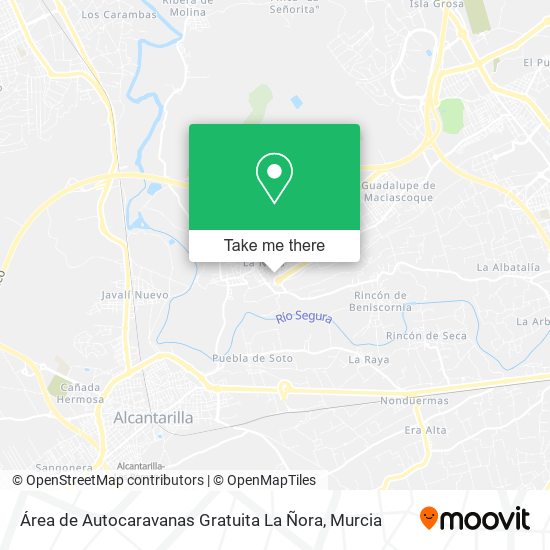 Área de Autocaravanas Gratuita La Ñora map