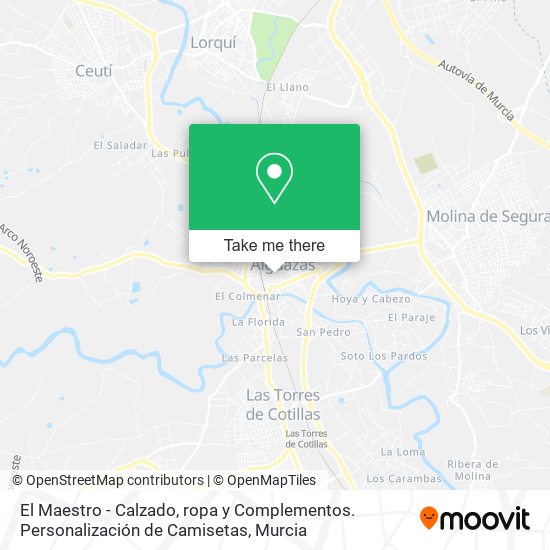 El Maestro - Calzado, ropa y Complementos. Personalización de Camisetas map