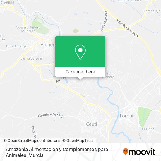 Amazonia Alimentación y Complementos para Animales map