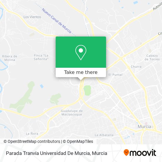 mapa Parada Tranvía Universidad De Murcia