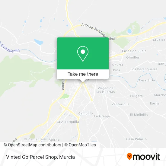 Vinted Go Parcel Shop map