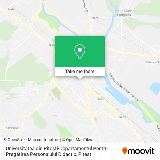 Universitatea din Pitești-Departamentul Pentru Pregătirea Personalului Didactic map