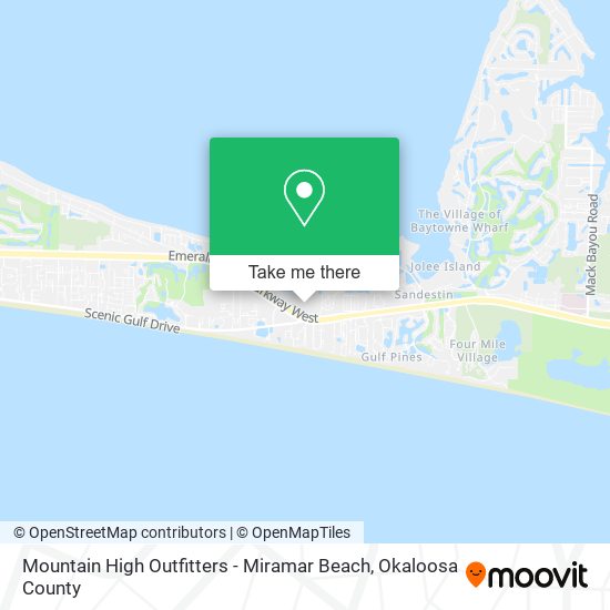 Mapa de Mountain High Outfitters - Miramar Beach