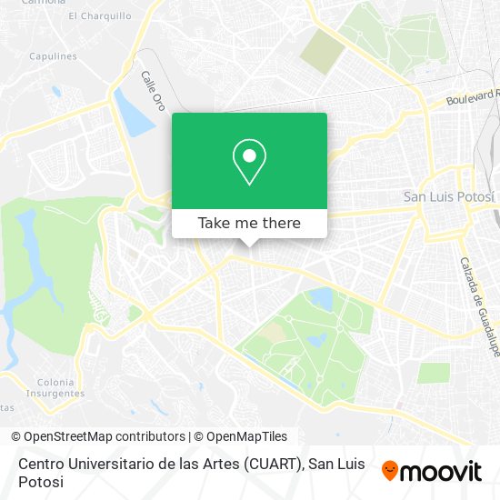 Mapa de Centro Universitario de las Artes (CUART)