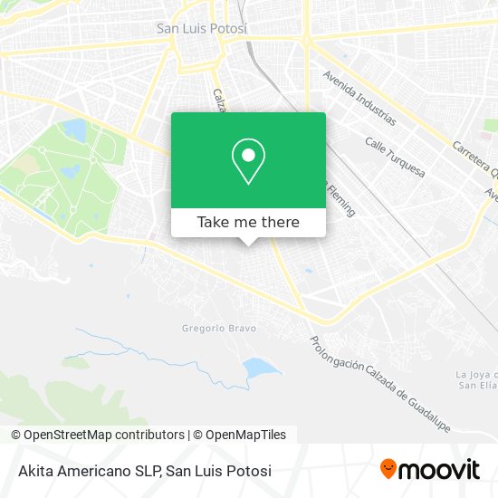 Mapa de Akita Americano SLP