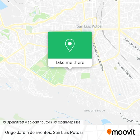 Mapa de Origo Jardín de Eventos