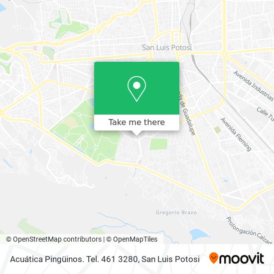 Mapa de Acuática Pingüinos. Tel. 461 3280