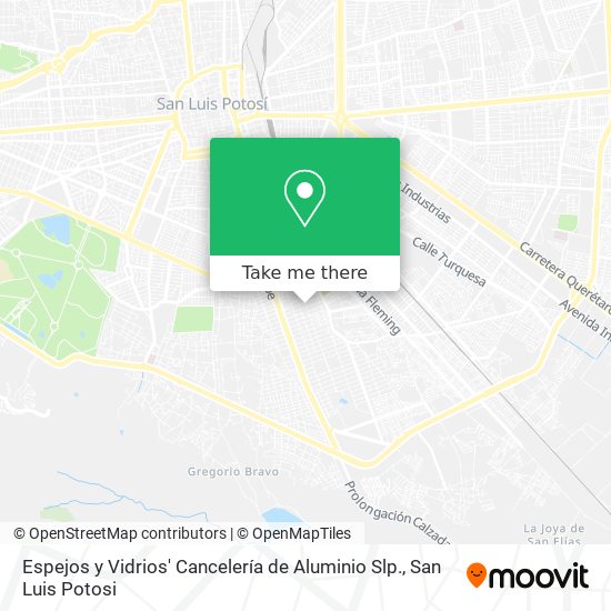 Espejos y Vidrios' Cancelería de Aluminio Slp. map