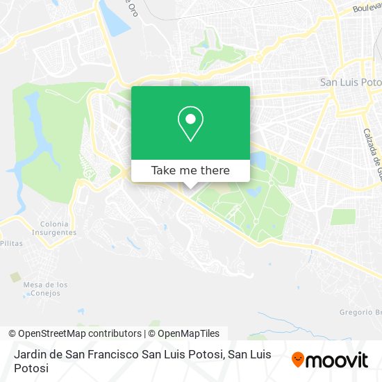 Mapa de Jardin de San Francisco San Luis Potosi