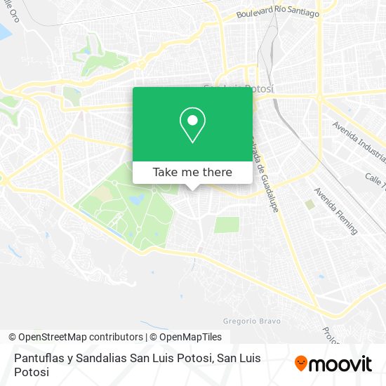 Mapa de Pantuflas y Sandalias San Luis Potosi