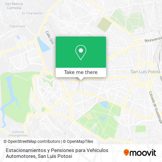 Estacionamientos y Pensiones para Vehículos Automotores map