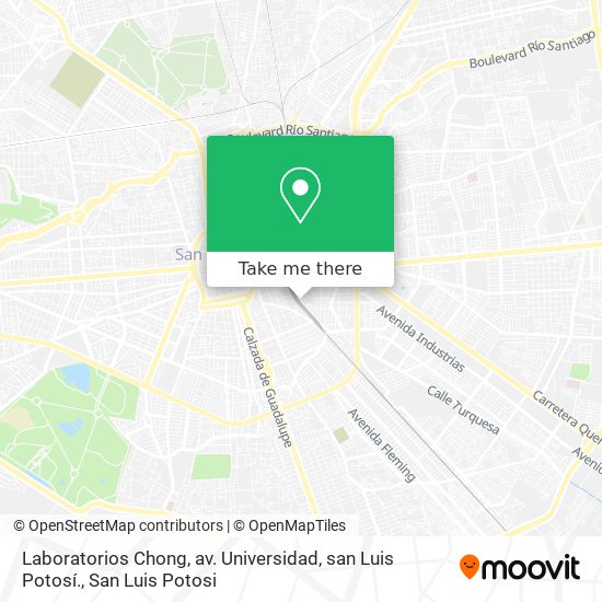 Laboratorios Chong, av. Universidad, san Luis Potosí. map