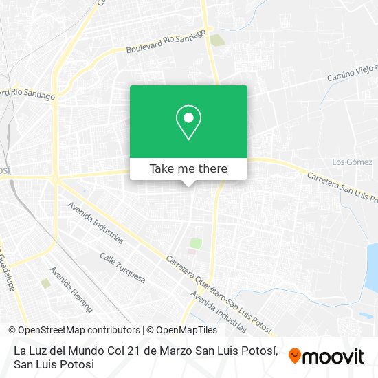 Mapa de La Luz del Mundo Col 21 de Marzo San Luis Potosí