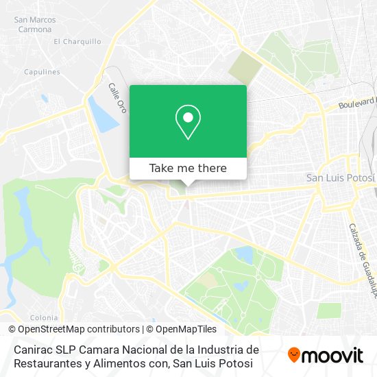 Canirac SLP Camara Nacional de la Industria de Restaurantes y Alimentos con map