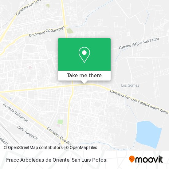 Fracc Arboledas de Oriente map