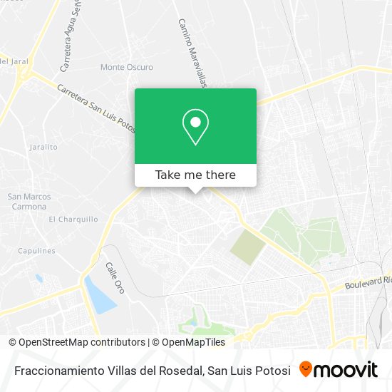 Fraccionamiento Villas del Rosedal map