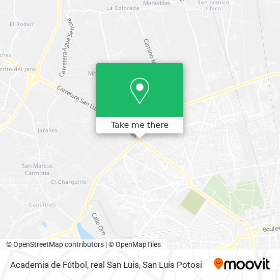 Mapa de Academia de Fútbol, real San Luis