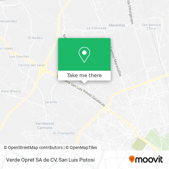 Mapa de Verde Opret SA de CV