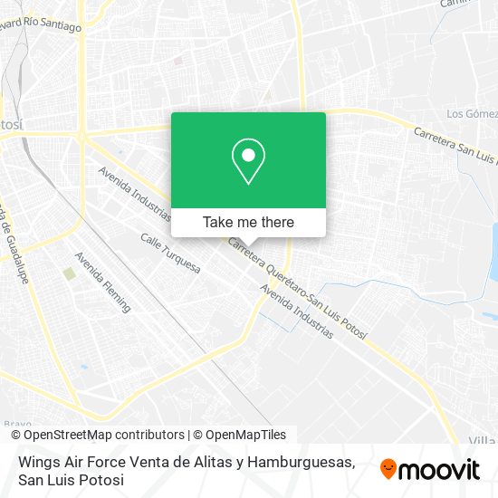 Mapa de Wings Air Force Venta de Alitas y Hamburguesas