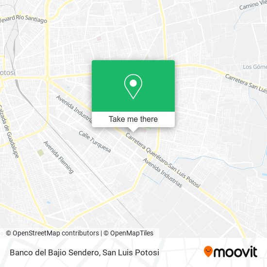 Banco del Bajio Sendero map