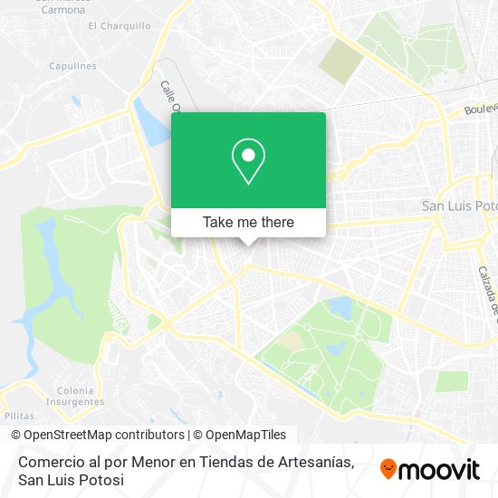 Comercio al por Menor en Tiendas de Artesanías map