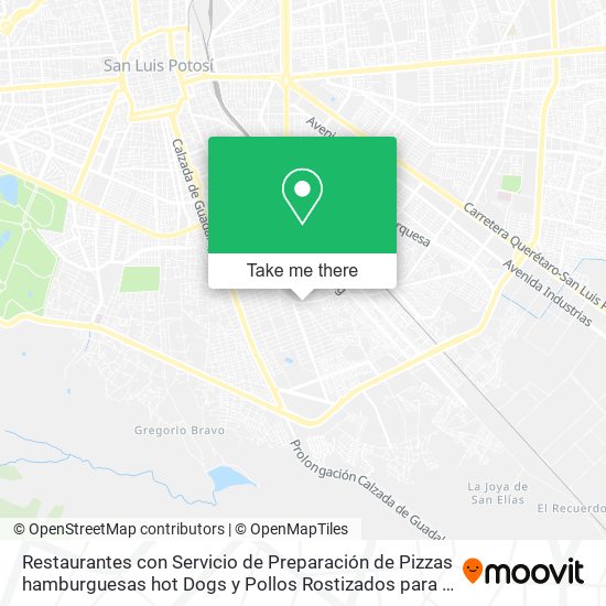 Restaurantes con Servicio de Preparación de Pizzas hamburguesas hot Dogs y Pollos Rostizados para L map