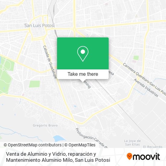 Venta de Aluminio y Vidrio, reparación y Mantenimiento Aluminio Milo map