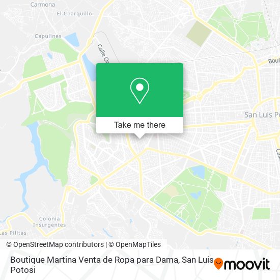 Mapa de Boutique Martina Venta de Ropa para Dama