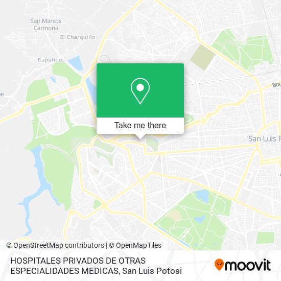 HOSPITALES PRIVADOS DE OTRAS ESPECIALIDADES MEDICAS map