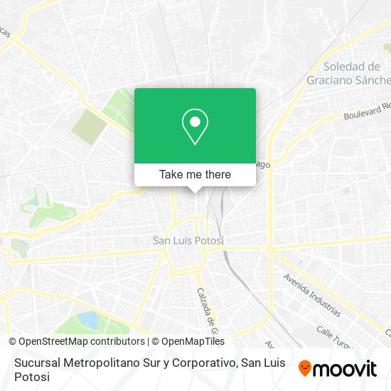 Mapa de Sucursal Metropolitano Sur y Corporativo