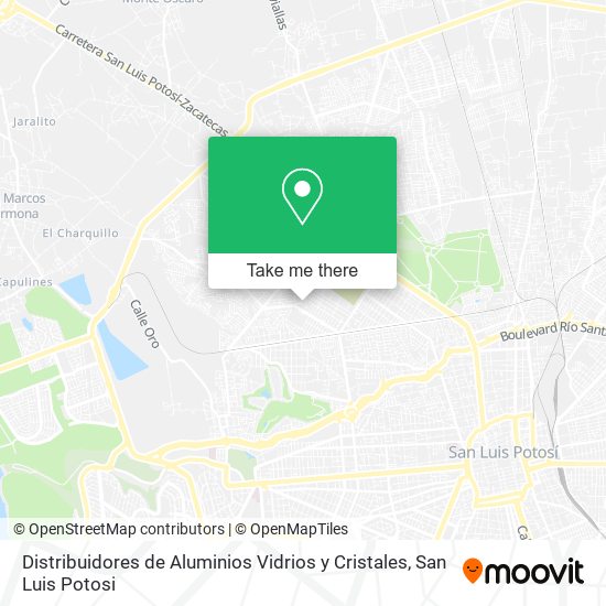 Distribuidores de Aluminios Vidrios y Cristales map