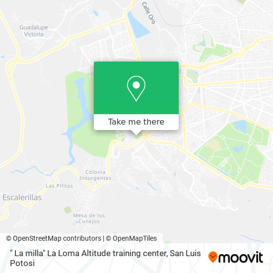 " La milla" La Loma Altitude training center map