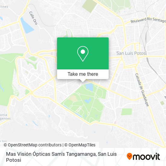 Mapa de Mas Visión Ópticas Sam's Tangamanga