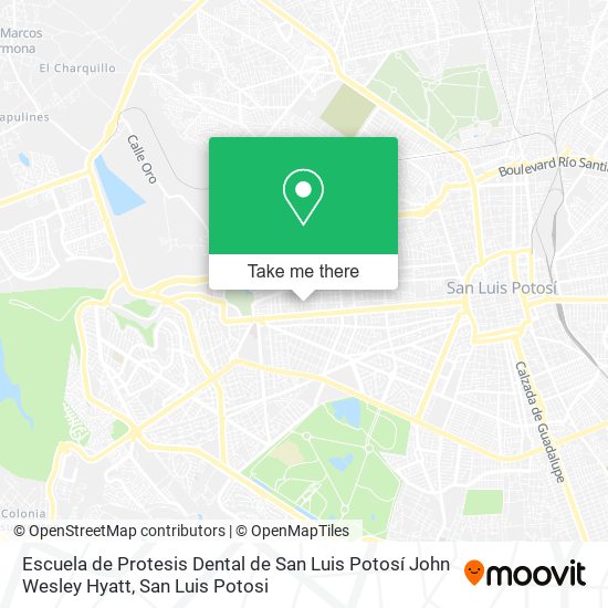 Mapa de Escuela de Protesis Dental de San Luis Potosí John Wesley Hyatt