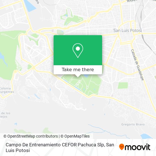 Mapa de Campo De Entrenamiento CEFOR Pachuca Slp