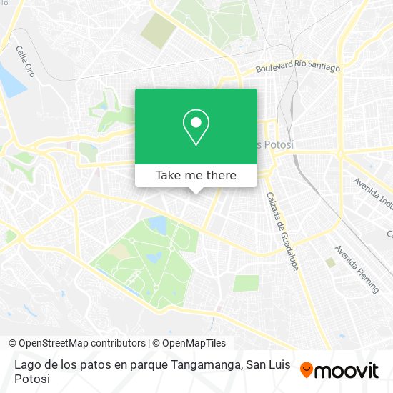 Lago de los patos en parque Tangamanga map