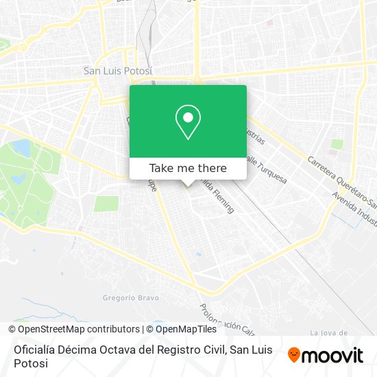 Oficialía Décima Octava del Registro Civil map
