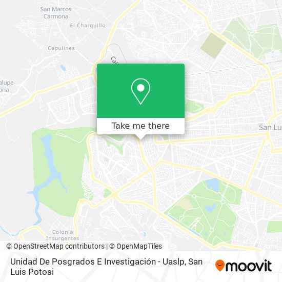 Mapa de Unidad De Posgrados E Investigación - Uaslp