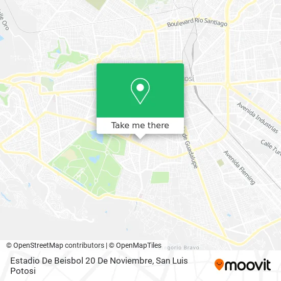 Mapa de Estadio De Beisbol 20 De Noviembre