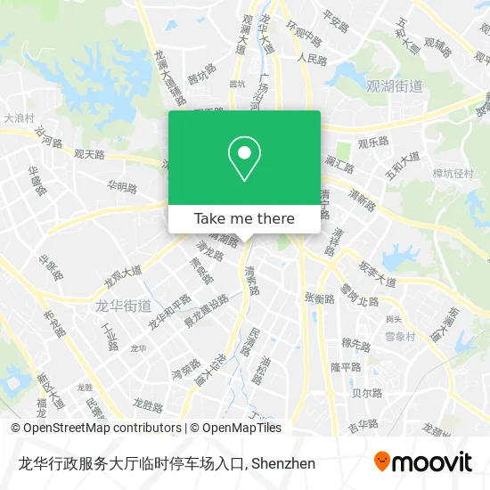 龙华行政服务大厅临时停车场入口 map