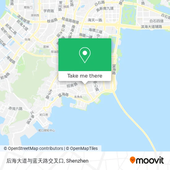 后海大道与蓝天路交叉口 map