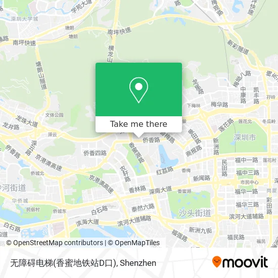 无障碍电梯(香蜜地铁站D口) map