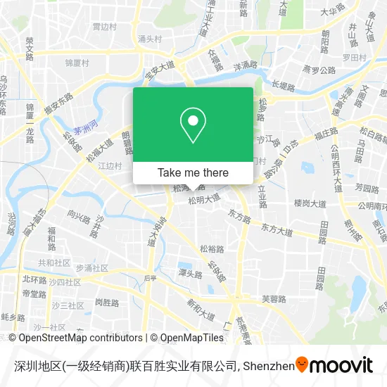 深圳地区(一级经销商)联百胜实业有限公司 map