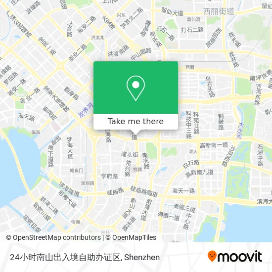 24小时南山出入境自助办证区 map
