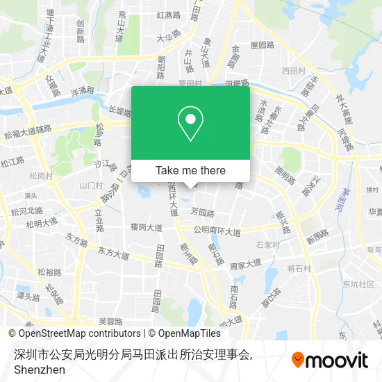 深圳市公安局光明分局马田派出所治安理事会 map